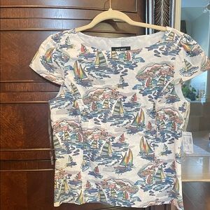 Nine West Women’s Colorful Sailboat Short Sleeve Tee